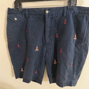 Polo Ralph Lauren Size 40 Navy Blue Lighthouse Embroidered Men Shorts